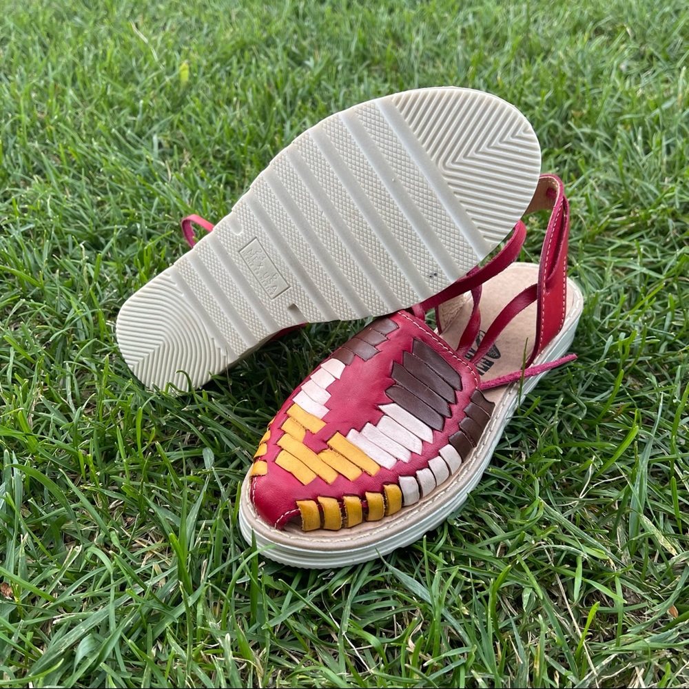 Women's Huarache Artesenal Mexican Sandal Hand Made Mexico Multicolor